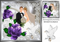 Pretty purple/white roses for the bride and groom on there wedding 8x8