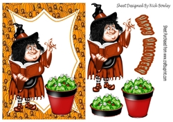 Witchywoo with frogs (orange) A5