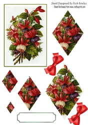 pretty red fuschia diamond pyramids & bows