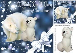 Polar bear and baby in christmas frame 8x8