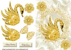 Gold Diamonte Swan