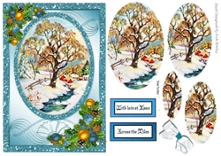 Lovely Cottage in the country with snow oval pyramids A5
