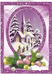 Going to the church on christmas in the snow A4