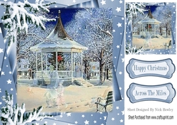 Vintage Memories of the past in pretty snow scene 8x8