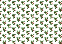 Lovely festive holly with red berries backing paper