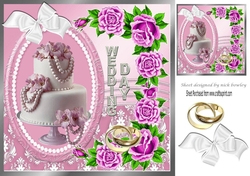 Pearls and pink roses for that special Wedding Day 8x8
