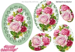 pretty pink roses with pearls oval pyramids 