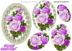 pretty purple/lilac roses with pearls oval pyramids