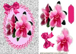 Pink Flowers with Diamonds