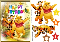 Dancing bear with tigger in the meadows A5