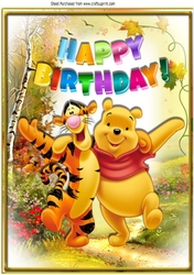 Dancing bear with tigger in the meadows A4