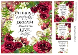 Pretty red rose frame to cherish card front
