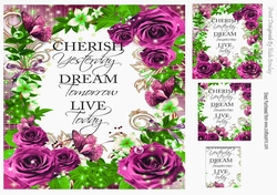 Pretty cerise rose frame to cherish card front