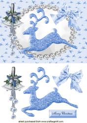 Christmas Blue Reindeer