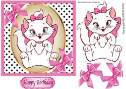 Cute little kitty in polkadot with pink bows 7x7