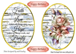 Two lovely toppers in white wash with script and peach roses