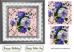 pretty floral arrangement in lace frame with pyramids 7x7 (3)