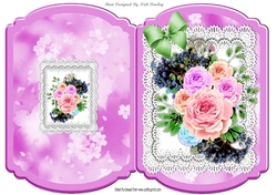 pretty arrangement of roses & berries bracket card