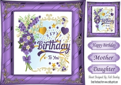 Pretty purple forget me nots & lily of the valley for BIRTHDAY 8x8