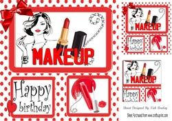 Makeup for the birthday girl in red polkadot with bling 8x8