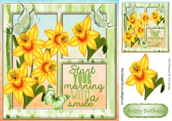 Start your morning with a smile, sunny yellow daffodils 8x8