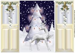 Pretty Reindeer with Snow White Tree, Gatefold
