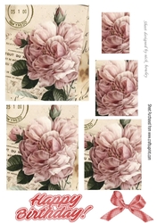 Pretty peach peonies with rose buds with script pyramids