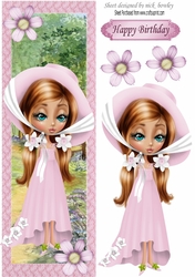 Lovely country girl in pink bonnet TALL DL 