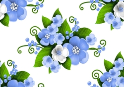blue/white spring flowers backing paper (LARGE)