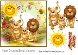 Pride of lions out for a stroll with baby 7x7