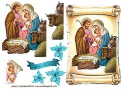 Nativity of Mary & Joseph on a Scroll