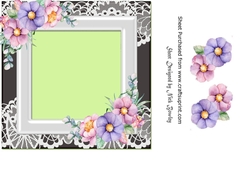 Insert with lace with flowers 7x7