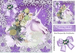beautiful white unicorn with roses fantasy snow lilac 8x8