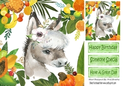 Lovely Tropical Fruit Frame with a lovely donkey 8x8