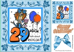 Birthday Girl (blue) Celebrating 8x8