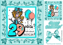 Birthday Girl (turq) Celebrating 8x8