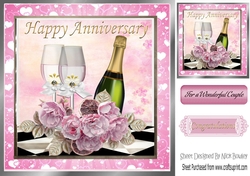 to the happy couple champagne & roses 8x8