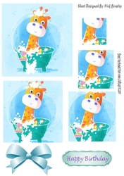 Cute Giraffe in water colour baby shower in the bath pyramids