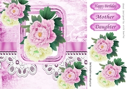 Shabby chic frame. lace with lilac flowers 8x8