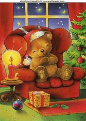 Christmas Teddy in Chair A4 Topper