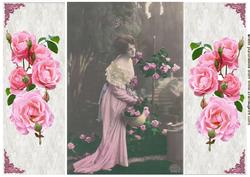 Vintage Lady with Roses, Gatefold