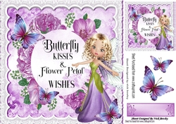 Butterflies and faerie in lilac rose frame 8x8