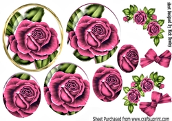 Pretty pink roses, with corner roses circle pyramids