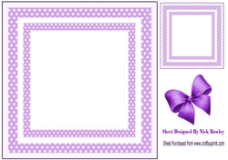 Purple polkadot 8x8 frame card front/insert