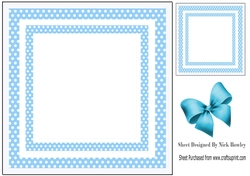  blue polkadot 8x8 frame card front/insert