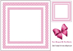 pink polkadot 8x8 frame card front/insert