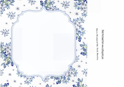 Pretty delicate flowers in blue card front/insert 8x8