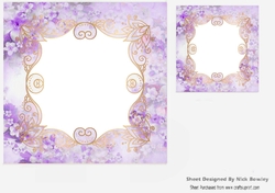 purple floral card front/insert 7x7