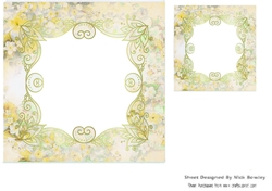 gold floral card front/insert 7x7