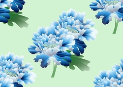 Blue flower (green big) backing paper (two)